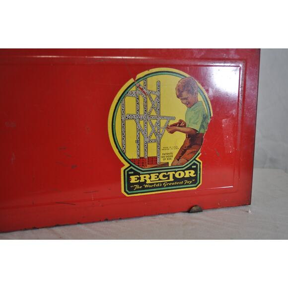 VTG Erector Set AC Gilbert 4-1/2 - Metal Storage Box Only - Picture 5 of 9